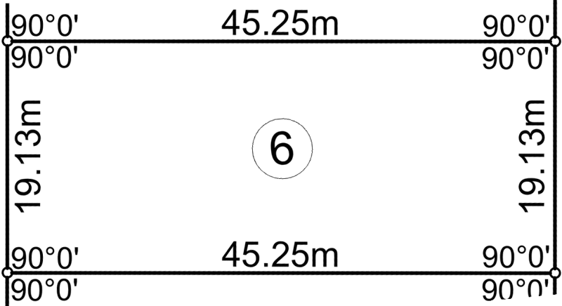Plano de mensura 6-31-19 — Manzana 64, Lote 06. Frente 19,13 m; profundidad 45,25 m.