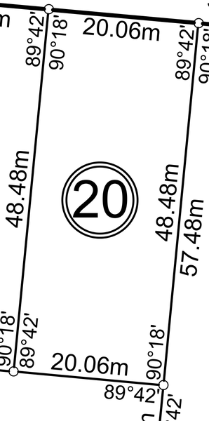 Plano de mensura 6-160-19 — Manzana 20, Lote 20 de Solares del Valle. Extracto de la parcela.